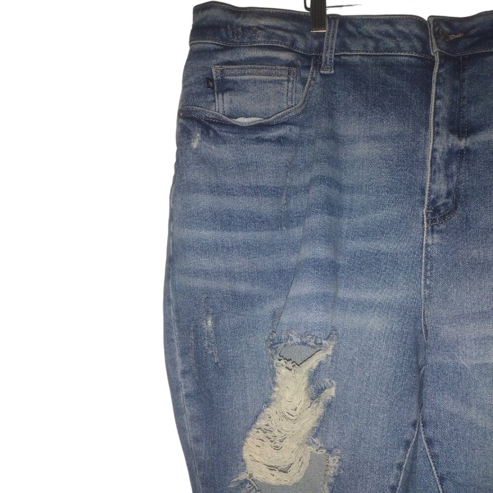 Judy Blue High Waist Heavy Destroyed Distressed Straight Fit Denim Jeans NWT 24W - Picture 7 of 11